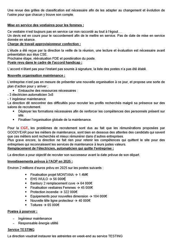 Compte rendu réunion de CSE du 28 mars 2025