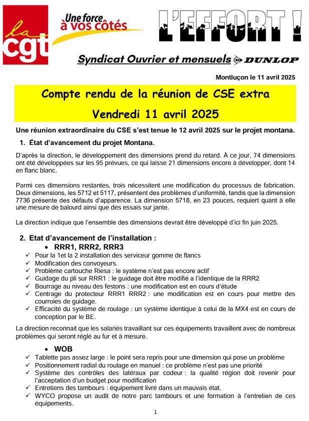 Compte rendu CSE EXTRA projet MONTANA du 11 avril 2025