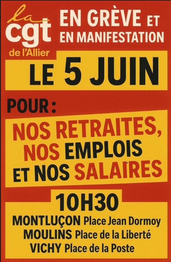 5 juin 2025: En grève et en manifestation