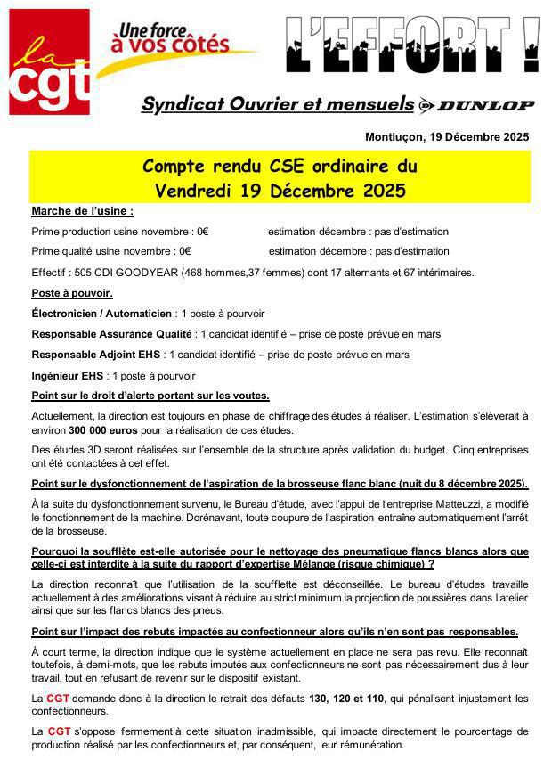 Compte rendu CSE du 19 décembre 2025