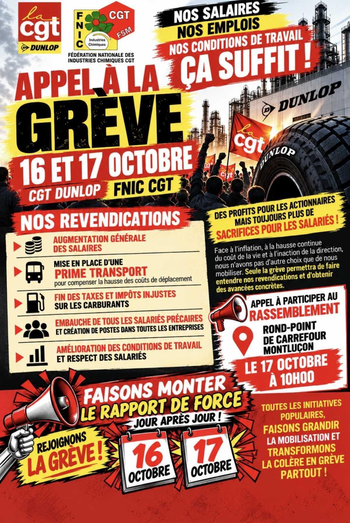 Appel à la grève les 16 et 17 octobre 2026