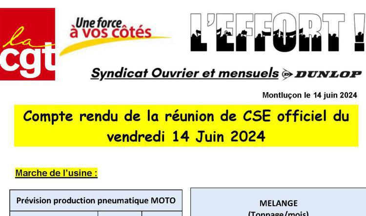 Compte rendu CSE du 14 juin 2024