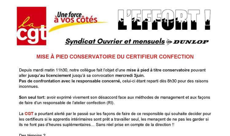 Mise à pied certifieur confection