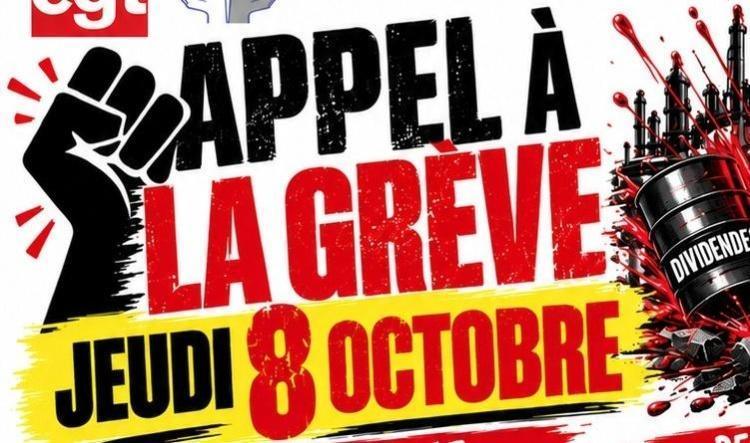 Appel à la grève jeudi 8 octobre 2026 !!