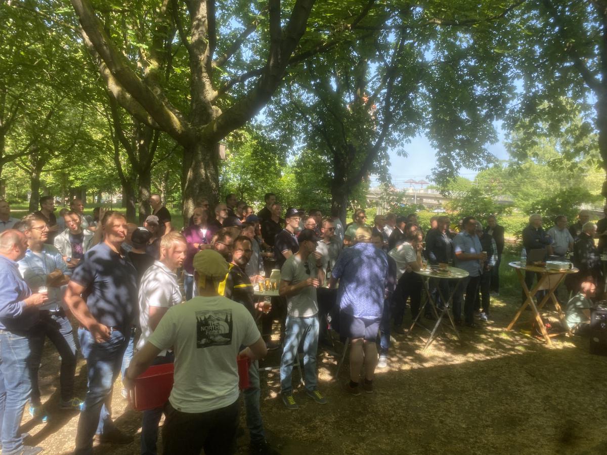 Die Stadt ist schützenfestlich geschmückt Die Stadt ist schützenfestlich geschmückt