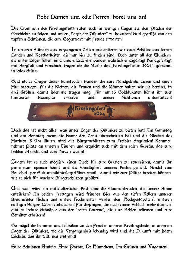 Unser Stand beim Volksfest: Das Pikinierlager! Unser Stand beim Volksfest: Das Pikinierlager!