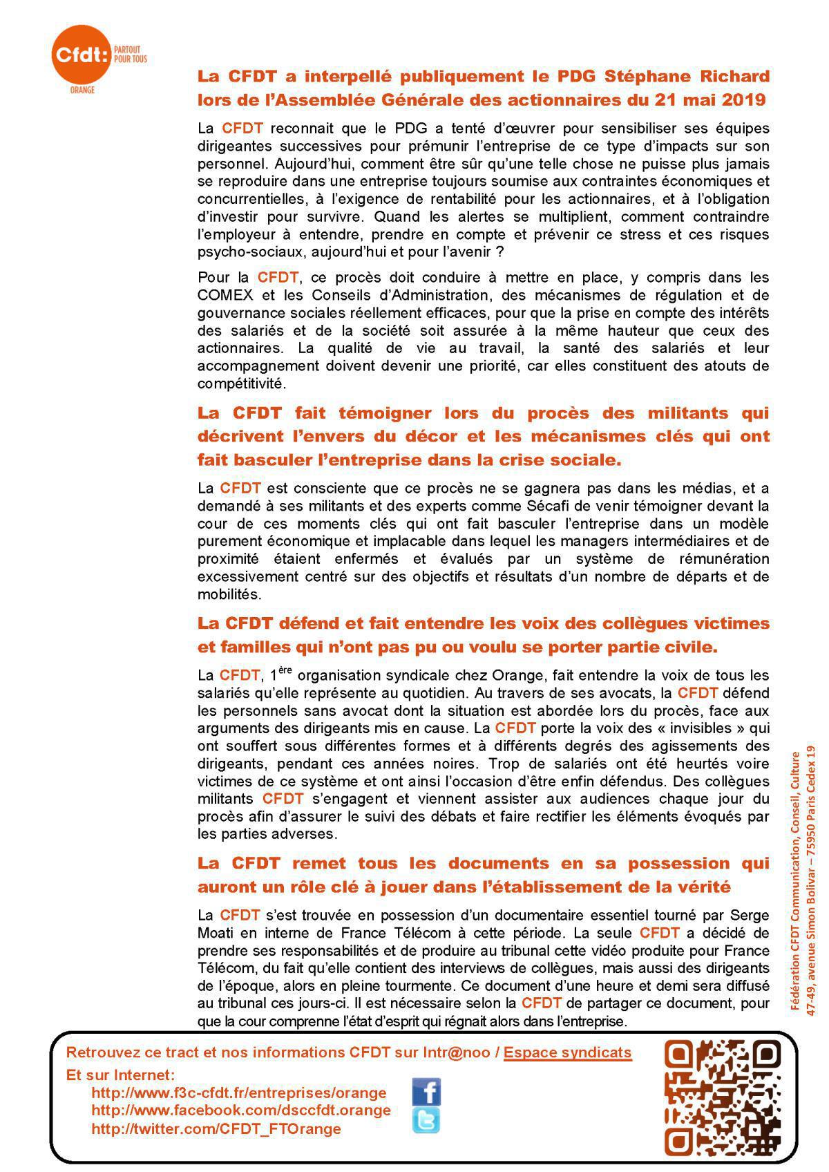 La CFDT partie civile dans un procès historique