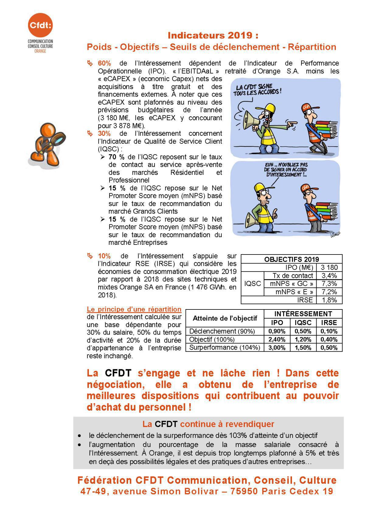 Négociation Intéressement 2019 versé en 2020