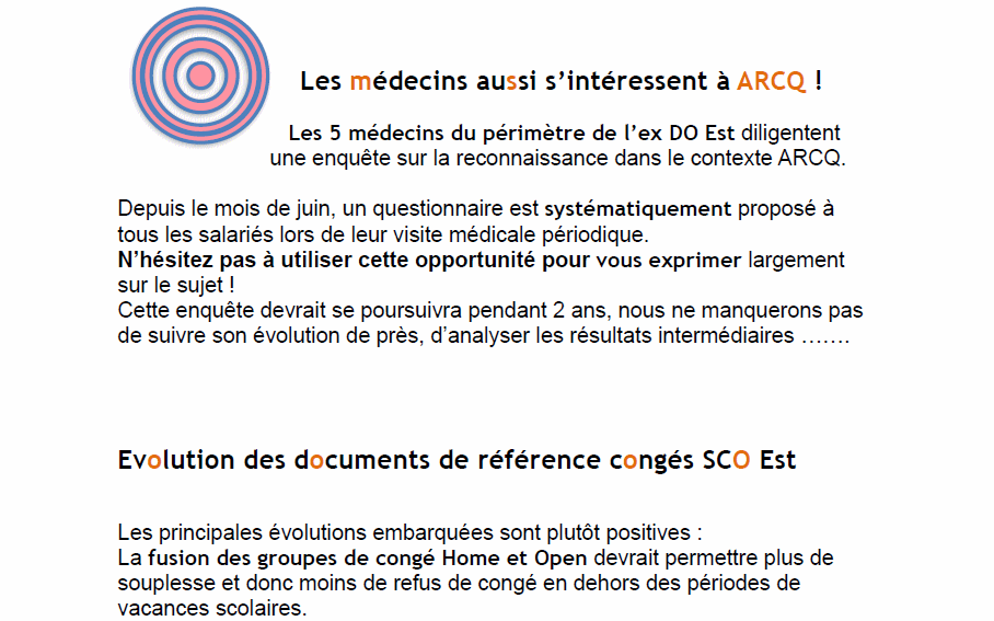 INFOS CFDT SCO ALSACE LORRAINE