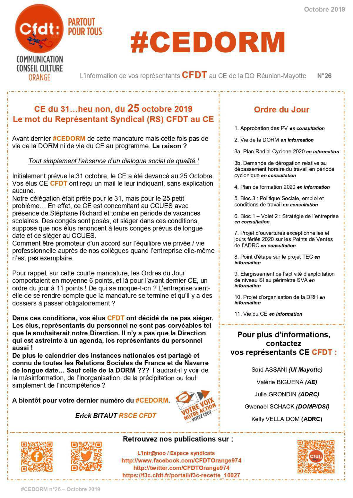 #CEDORM - Les élus CE ne répondent pas quand la direction claque des doigts!