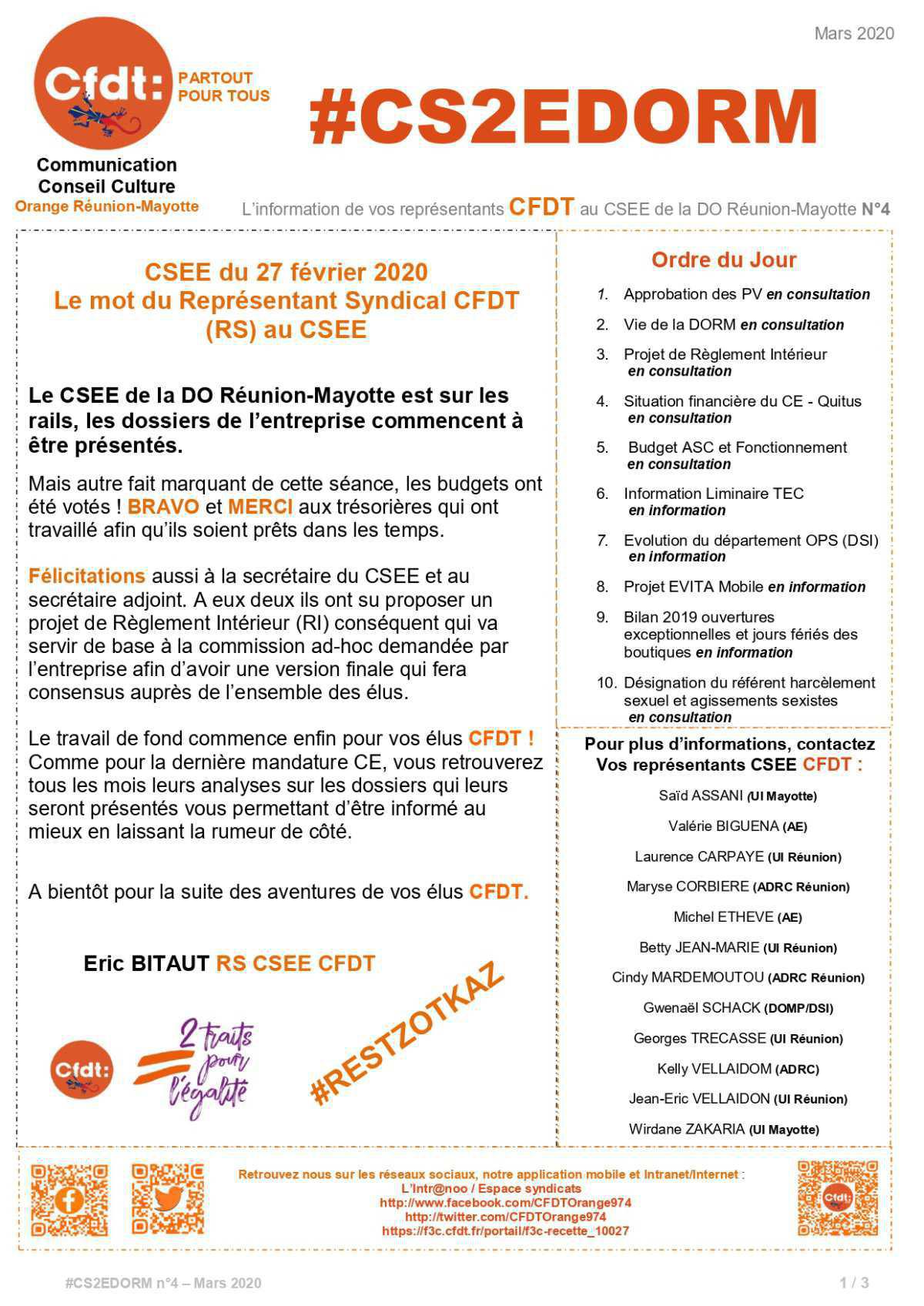 #CS2EDORM n°4 - Le travail de vos élus a commencé.