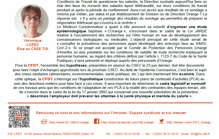 Infos du CSEC juin 2020