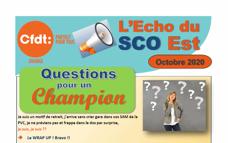 L'ECHO DU SCO EST. Octobre 2020