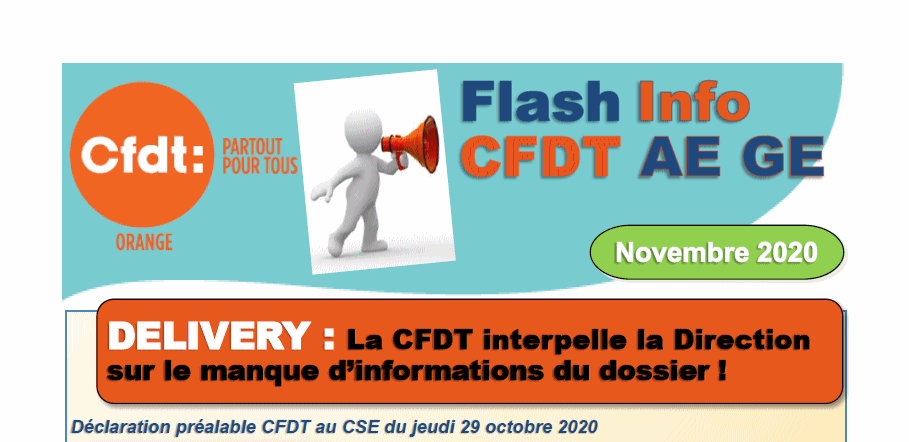Flash info CFDT AE GE Novembre 2020