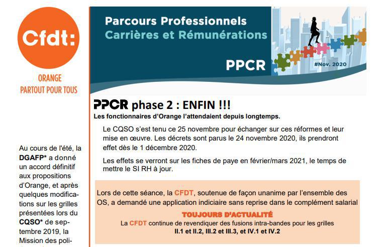 Parcours Professionnels Carrières et Rémunérations - Nov. 2020