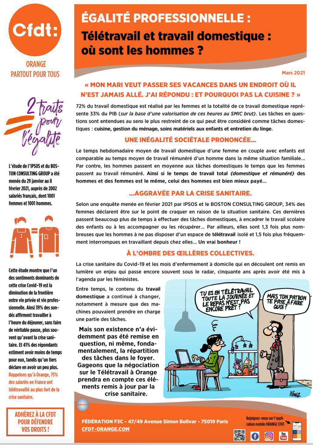 EGALITE PROFESSIONNELLE - Mars 2021