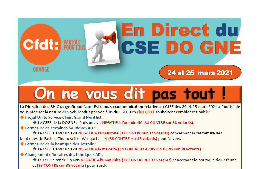 En direct du CSE Mars 2021