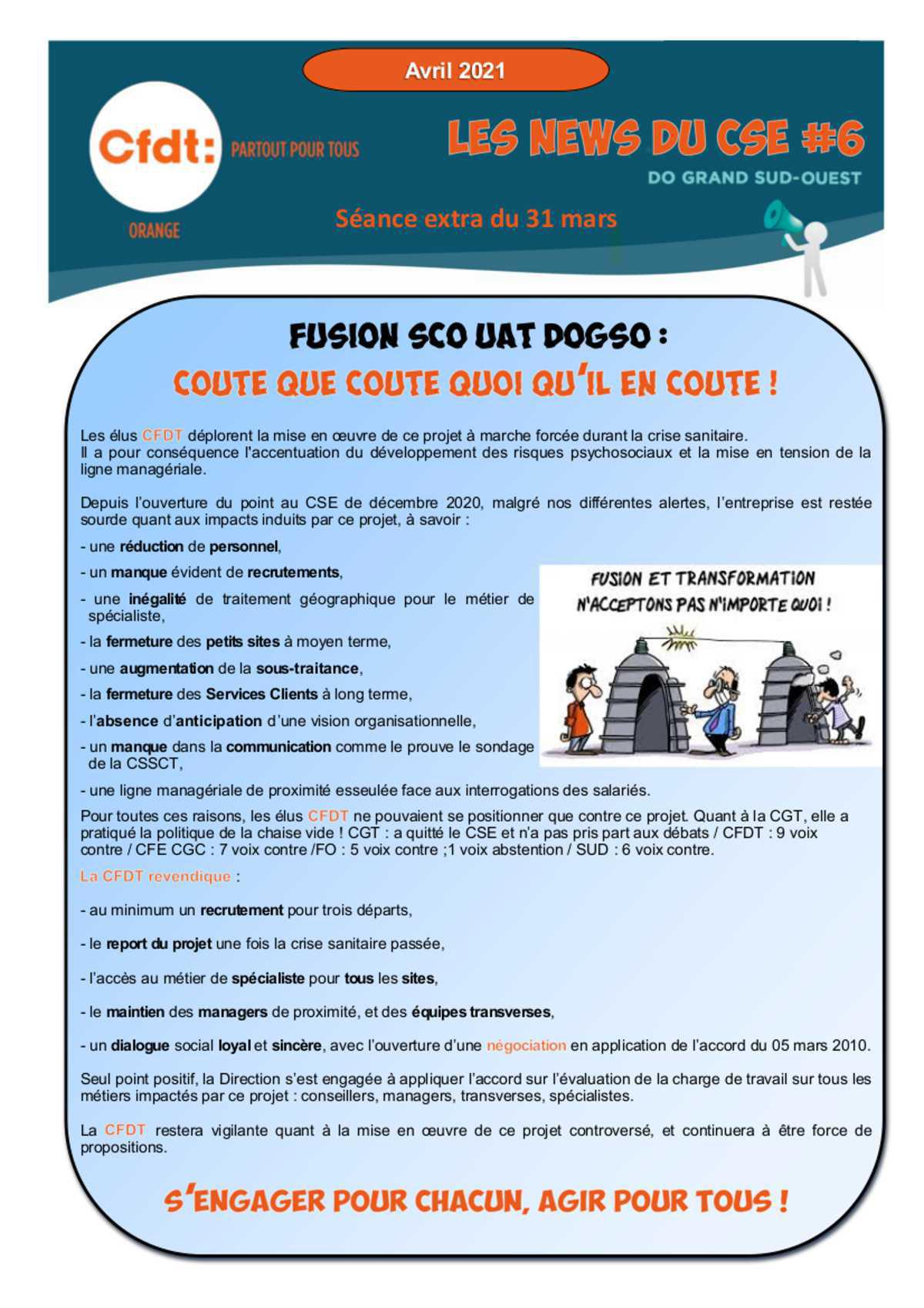 Les News du CSE N°6 - Avril 2021