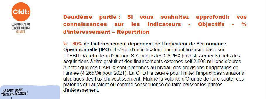 Accord Interessement Orange SA
