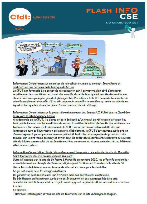 La lettre des élu(e)s CSE - Juillet 2021