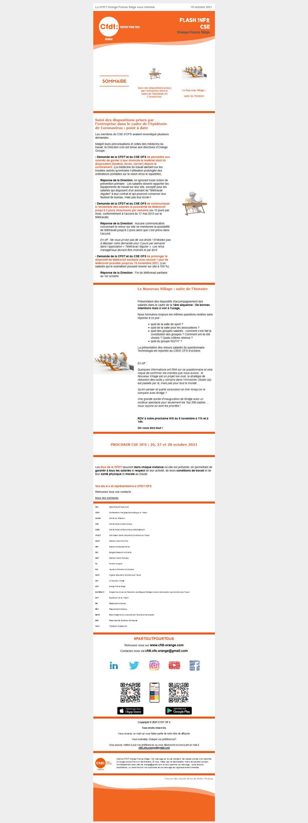 FLASH INFO CSE : COVID + LNV