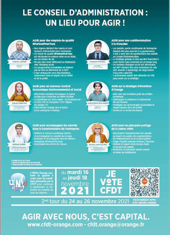 Notre profession de foi élection Conseil d'Administration 2021