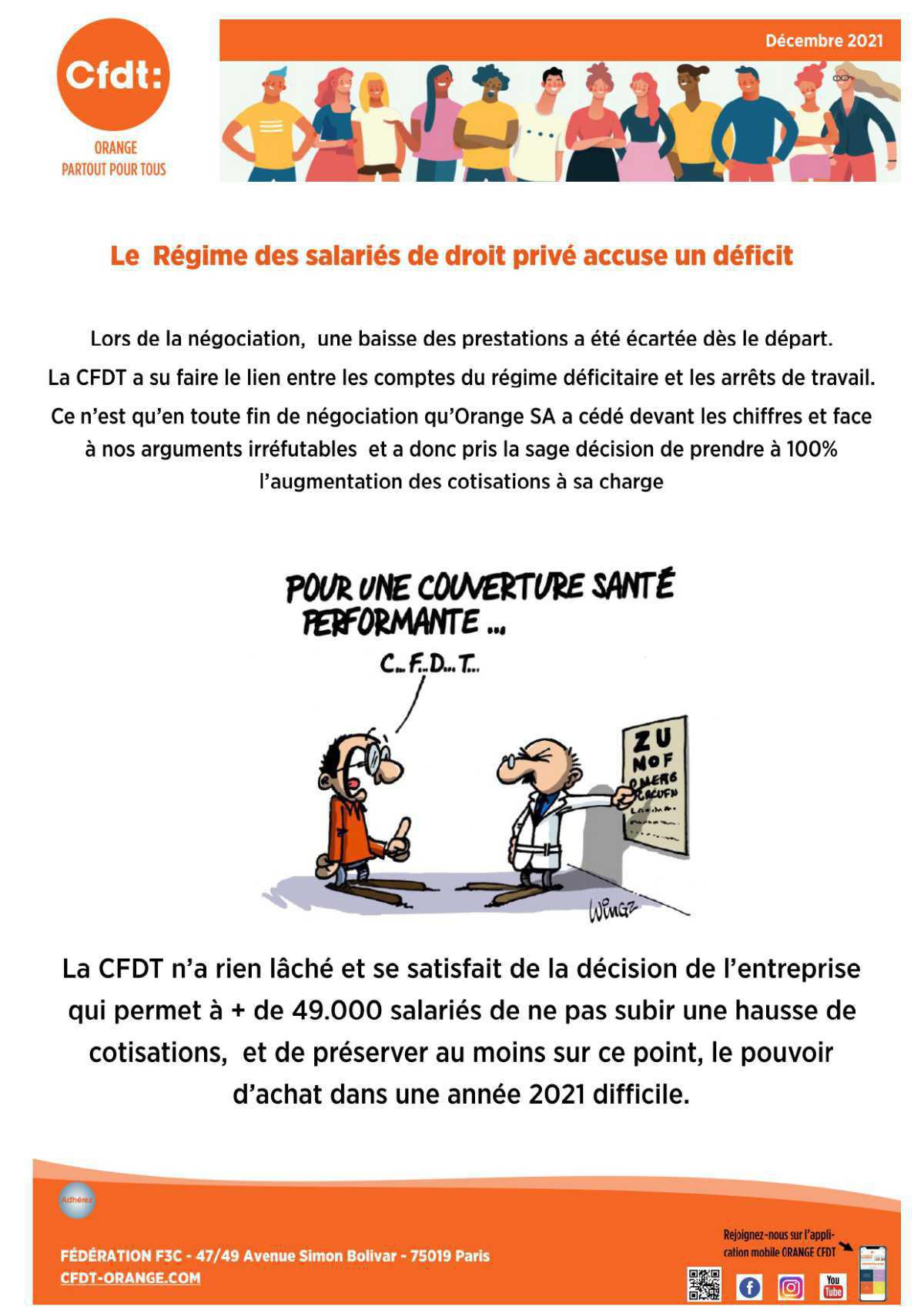 Regime Prévoyance : Orange éponge le déficit !