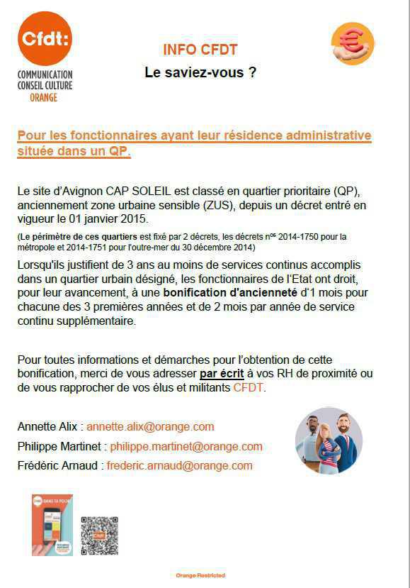 INFO CFDT - Quartier Prioritaire