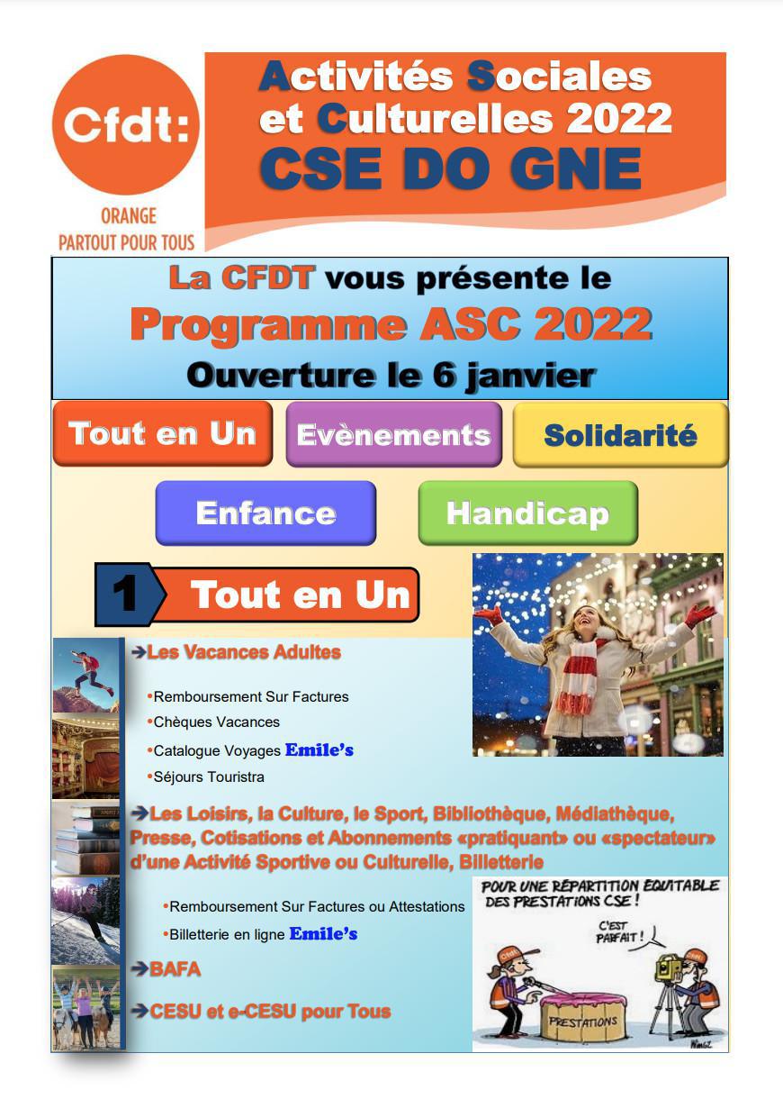ASC 2022 - CSE DO GNE - Ouverture le 6 janvier 2022
