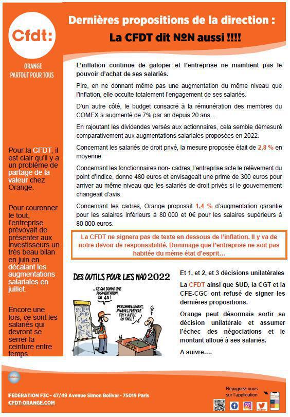 Réouverture négociation salariale : La nouvelle Directrice Générale dit....... "NON !"