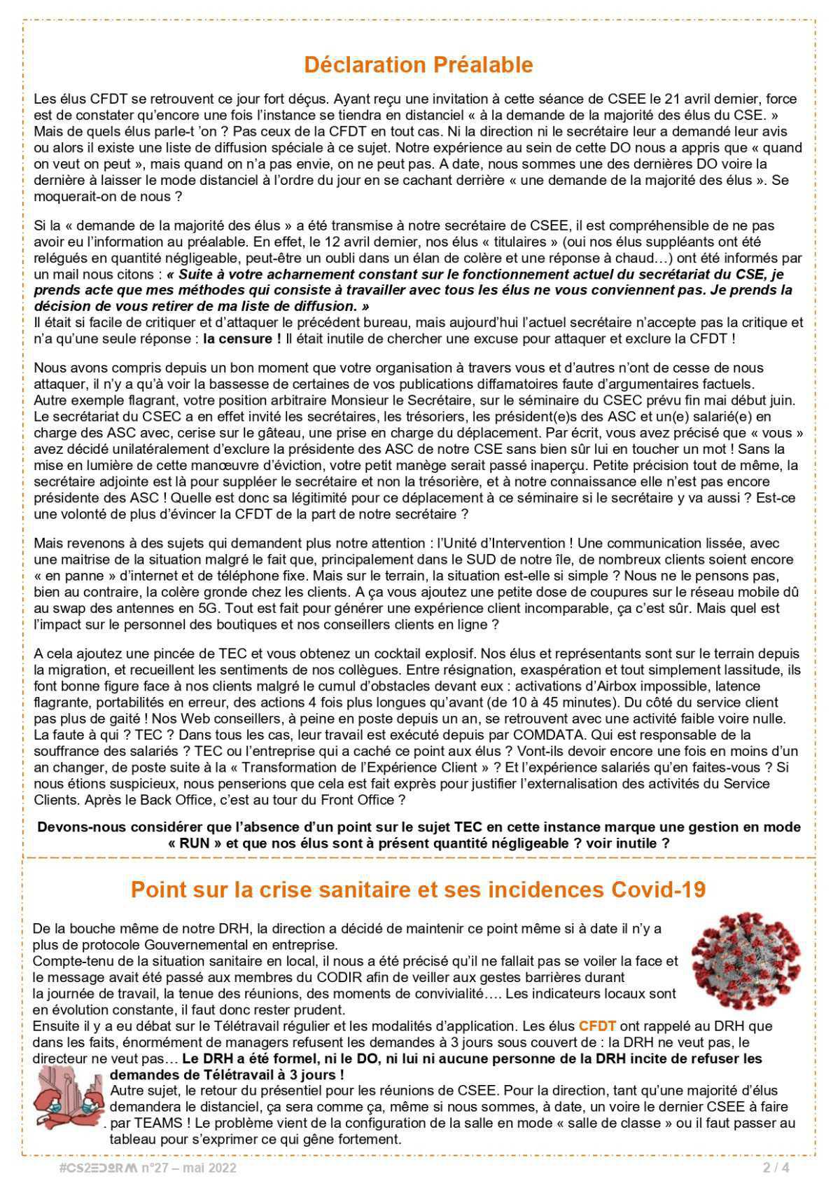 #CS2EDORM n°27 - La CFDT encore une fois attaquée !