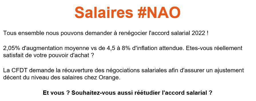 Pétition CFDT : Renégocions les NAO 2022 !!!