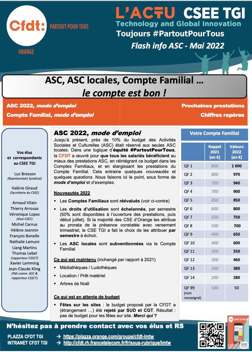 L'ACTU CSEE : Flash Info ASC - Mai 2022