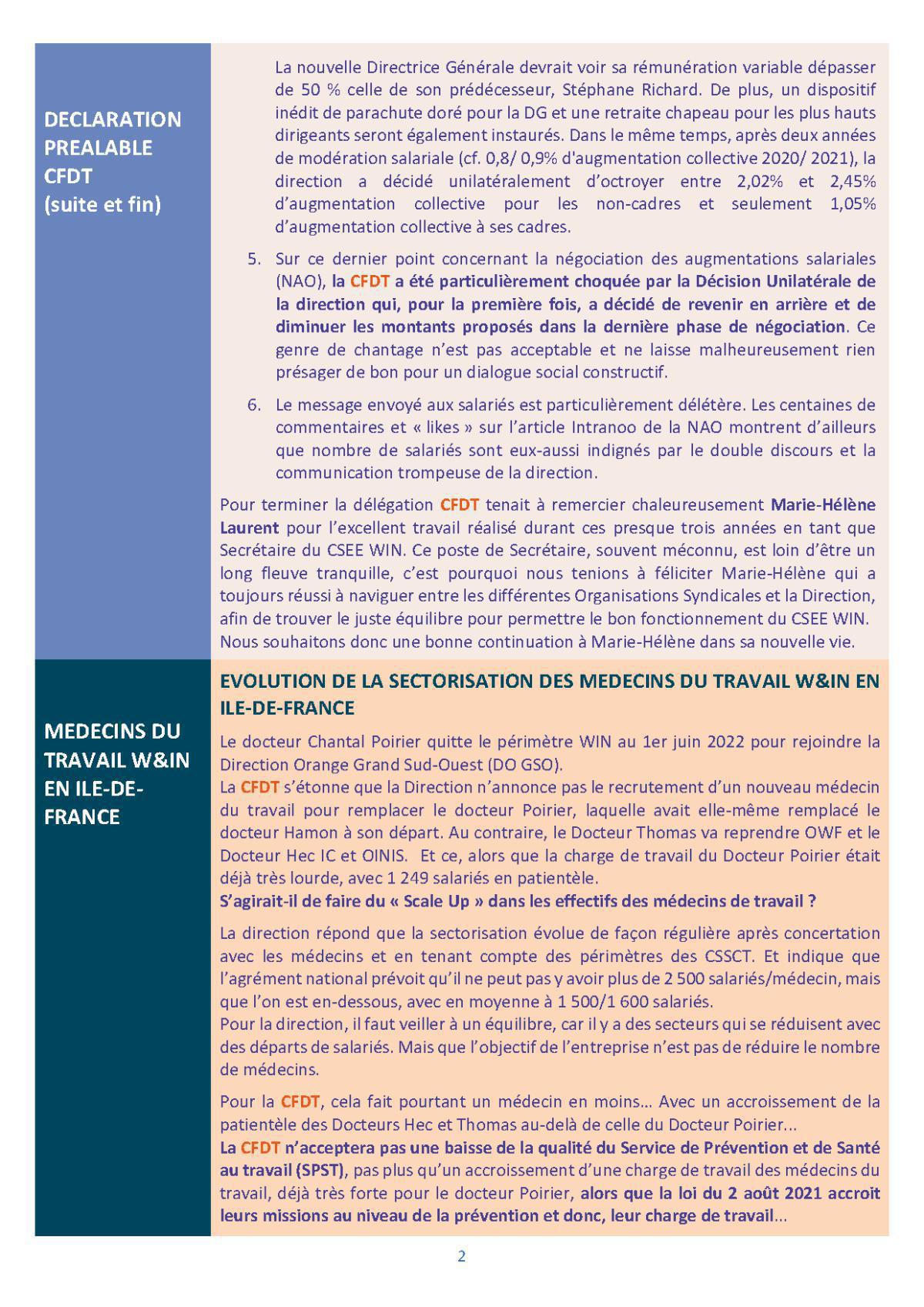 Fil d'actu du CSEE WIN - Mai 2022