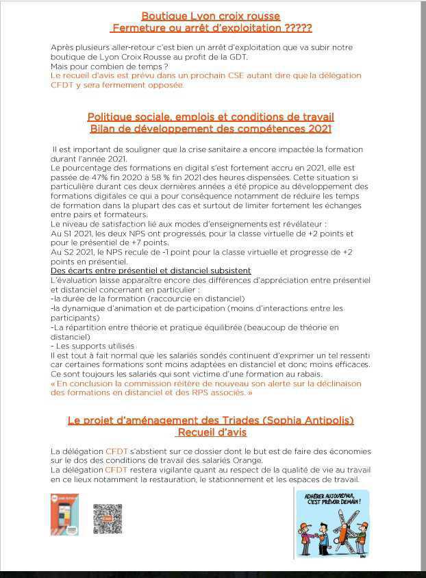 Lettre des élus CSE-Mai 2022