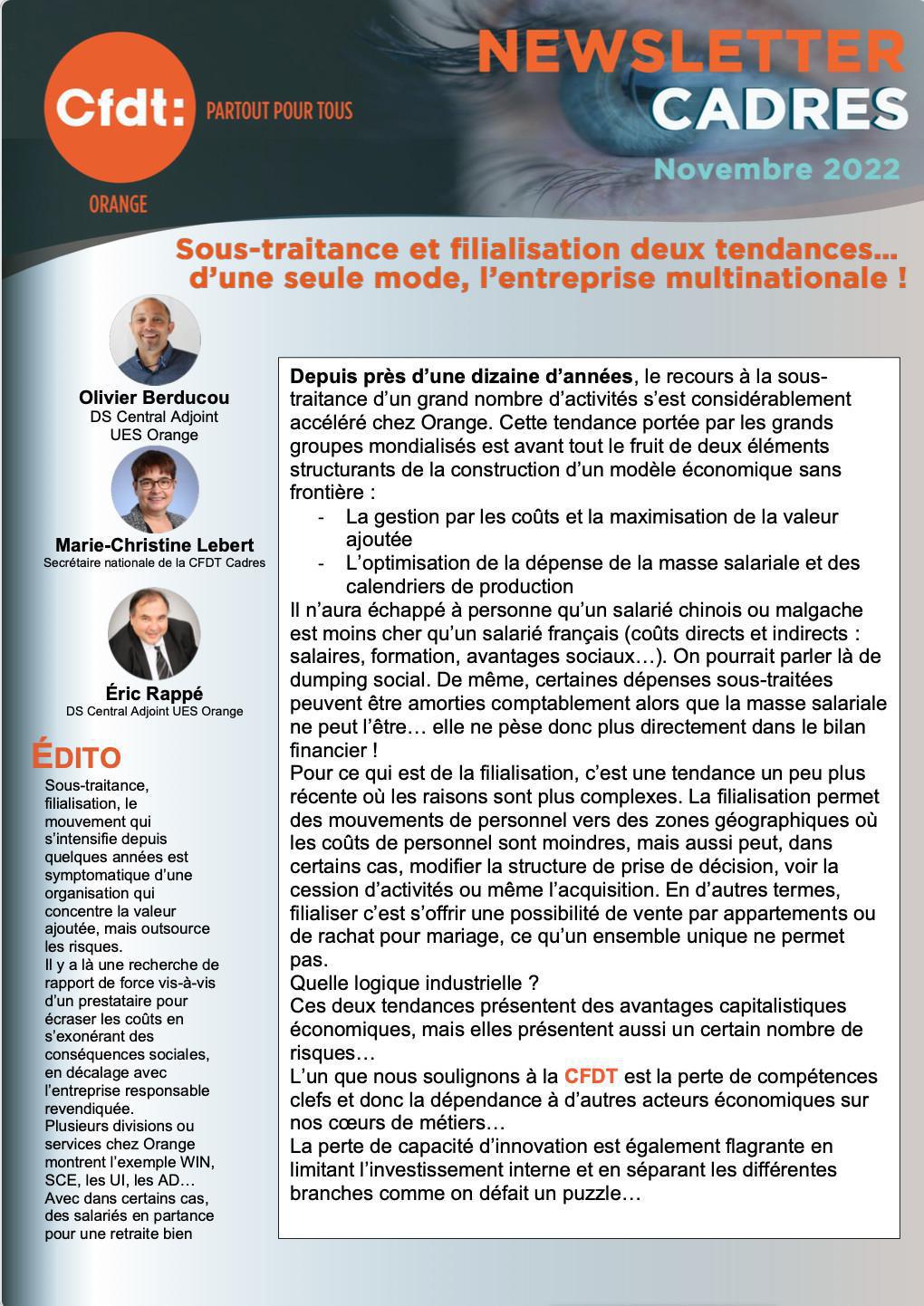 Newsletter Cadres - Nov- 2022