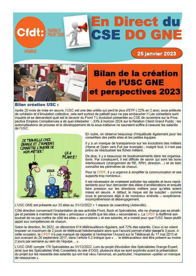 En Direct du CSE (Janvier 2023)