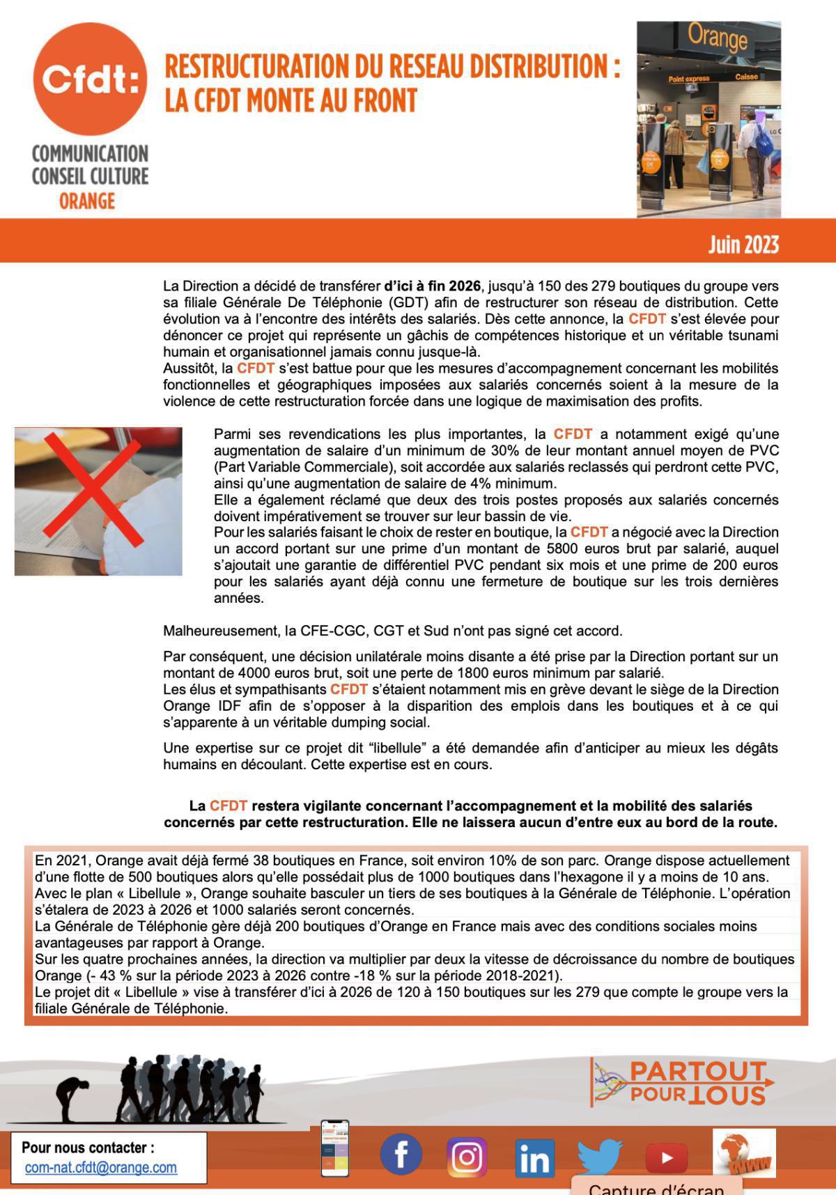 Restructuration du réseau de distribution