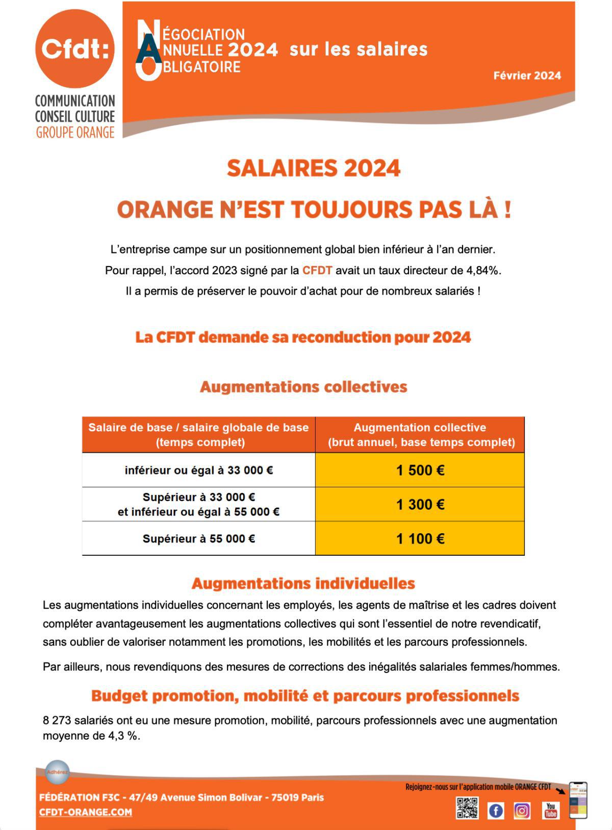 NAO : salaires 2024, Orange n'est toujours pas là !