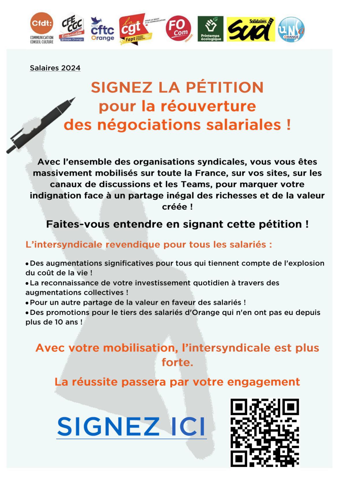 SIGNEZ LA PÉTITION pour la réouverture des négociations salariales !