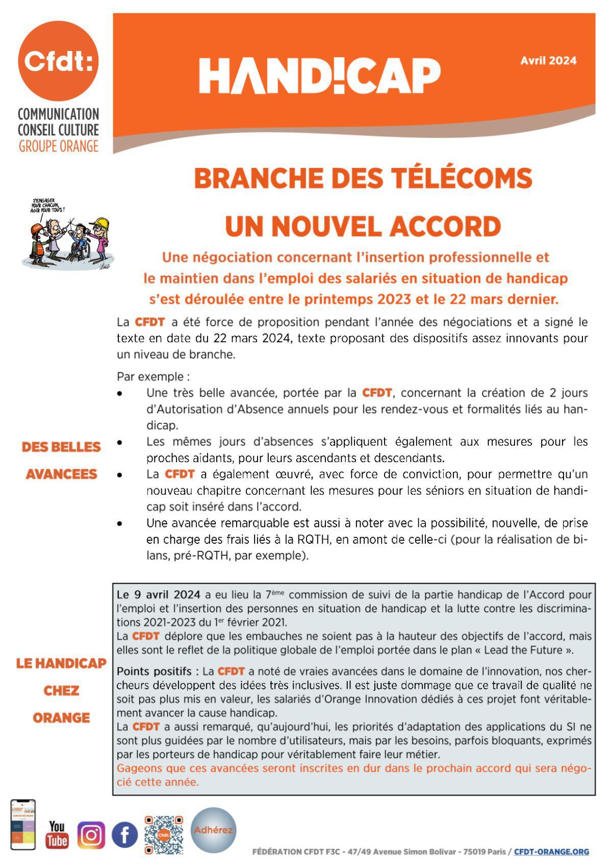 🤝 Handicap, branche des télécoms : un nouvel accord 