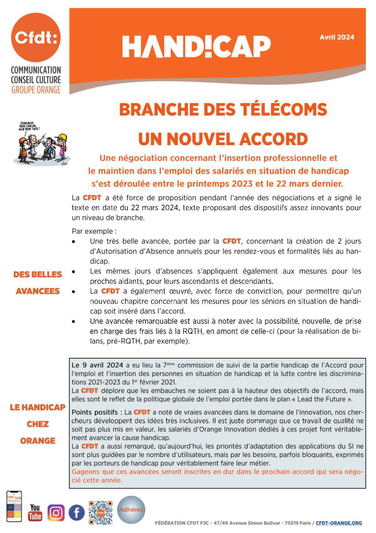 đ€ Handicap, branche des tĂ©lĂ©coms : un nouvel accord đ€ Handicap, branche des tĂ©lĂ©coms : un nouvel accord
