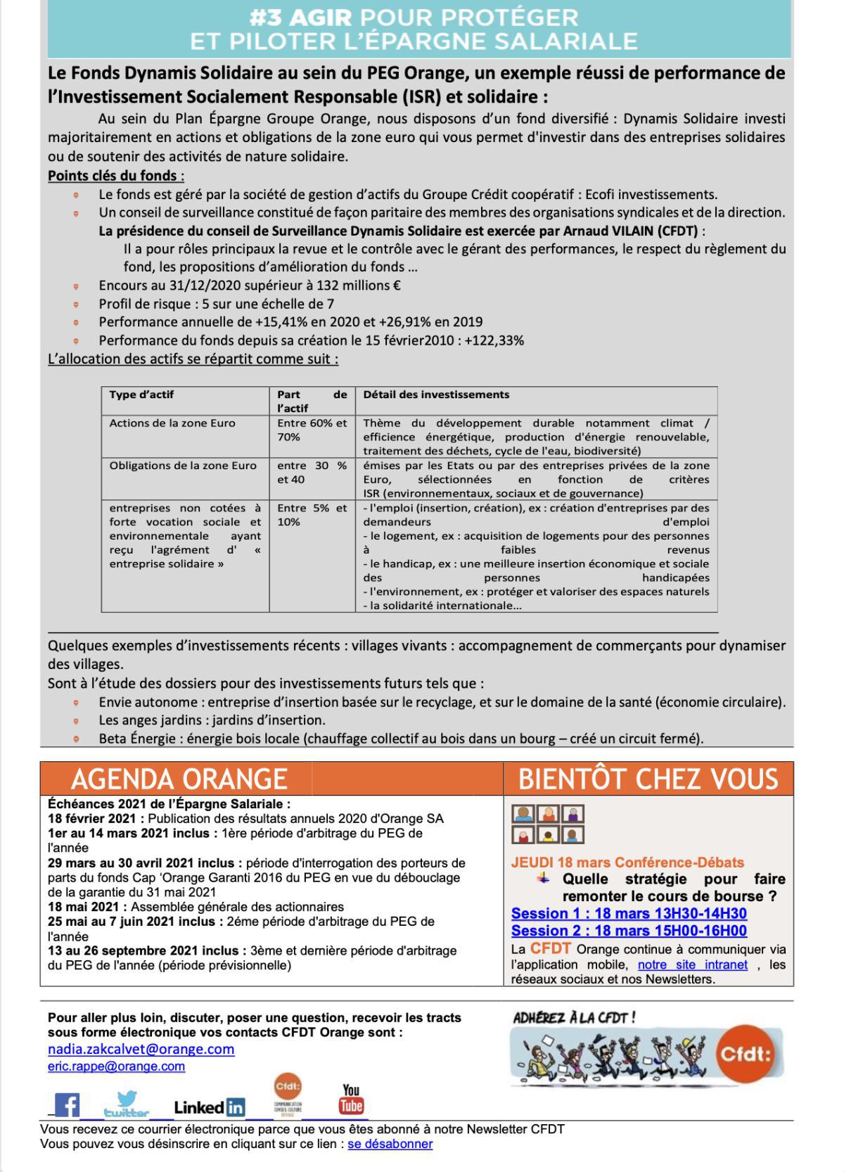 La lettre de l'épargne et de l'actionnariat salarié N°13 - Février 2021