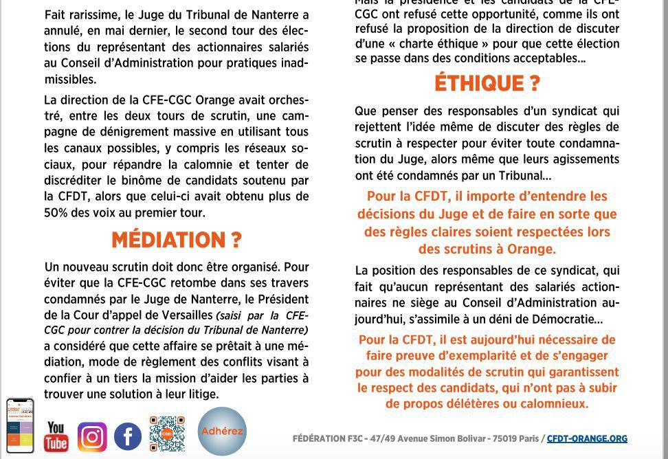 Septembre 2024 -CONSEIL D’ADMINISTRATION, UN SYNDICAT PERSISTE ET SIGNE POUR ÉVITER TOUTE CONCILIATION