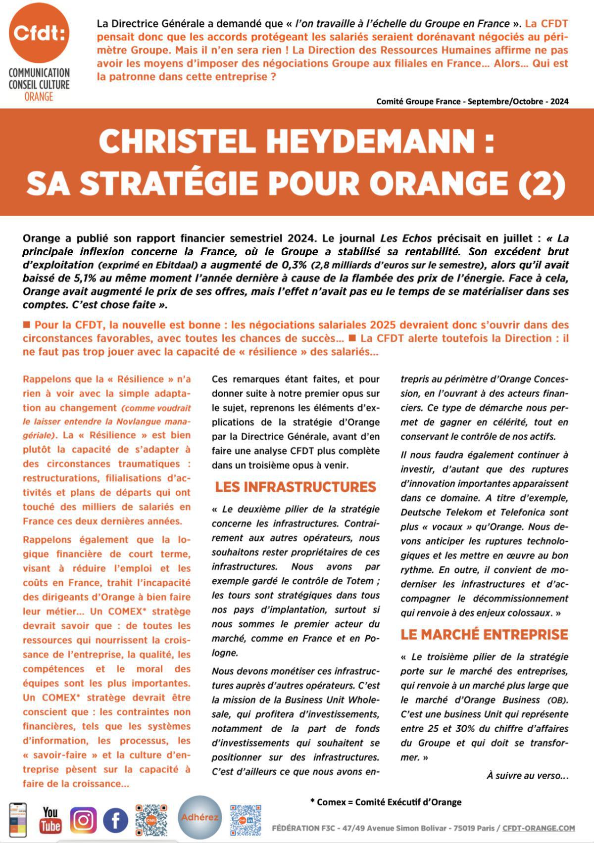 Christel Heydemann : sa stratégie pour Orange (2) - Octobre 2024