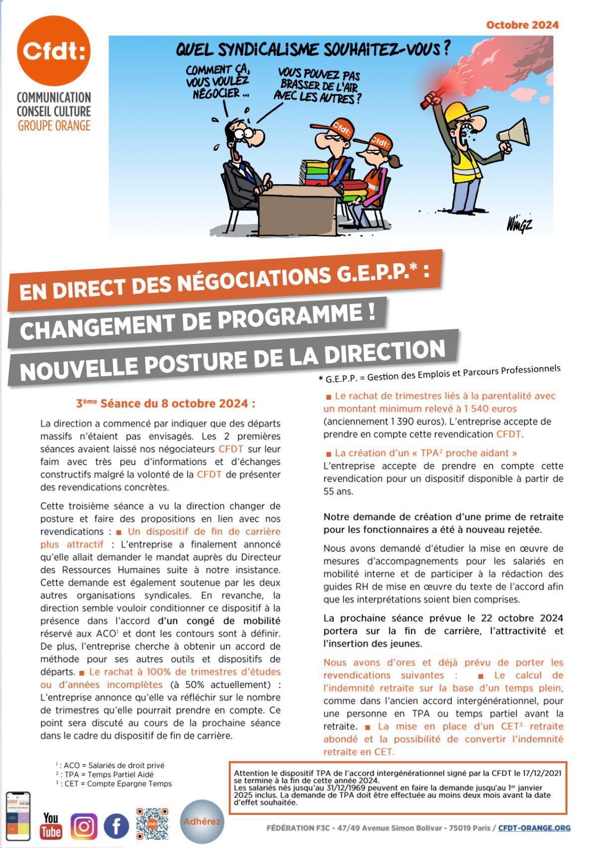 En direct des négociations G.E.P.P. : changement de programme ! Nouvelle posture de la direction - Oct. 2024