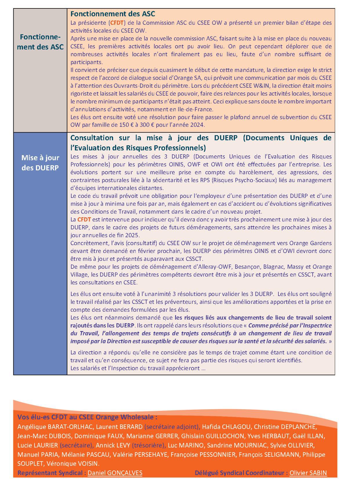 Fil d'actu du CSEE OW - Octobre 2024