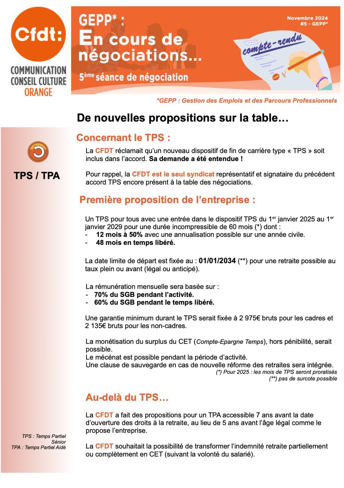 Négociations TPS - TPA - Mobilité