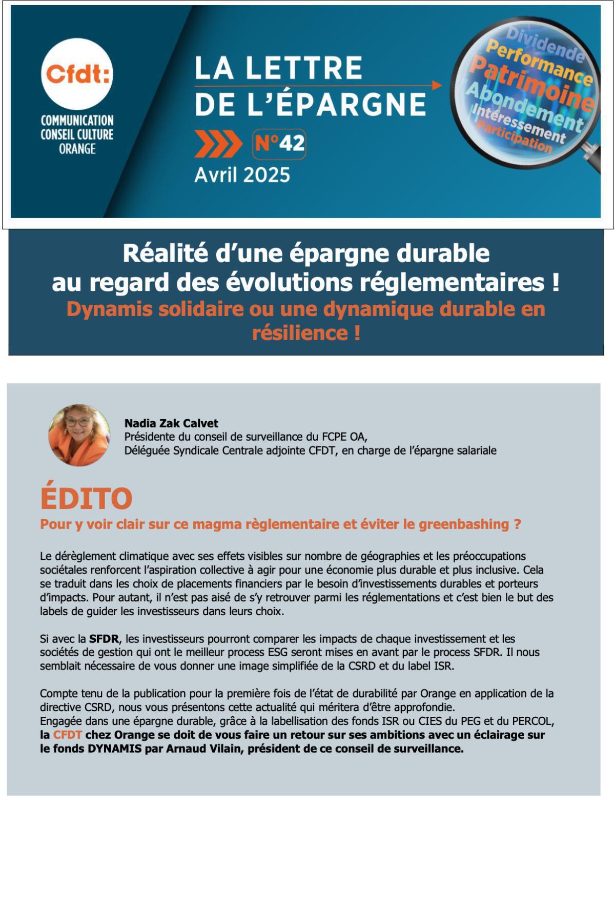 La lettre de l'épargne N°42