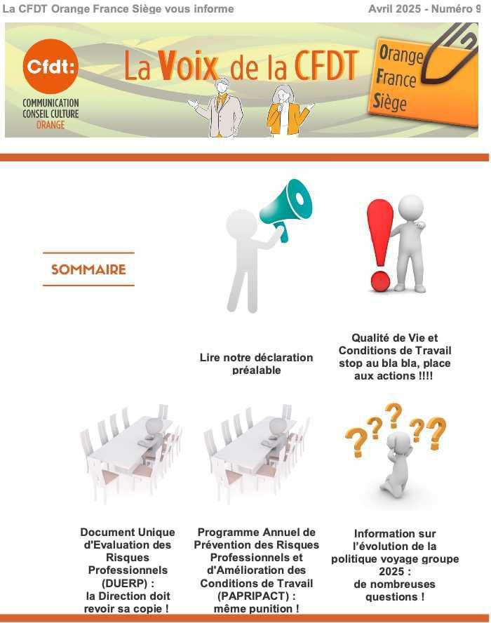 La voix de la CFDT OFS N°9 (avril 2025)
